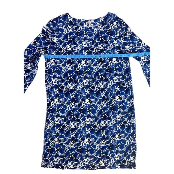 J.Crew Mercantile Size L Blue Floral Shift Dress - Picture 7 of 9